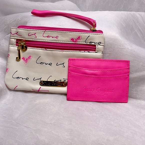 Juicy Couture Handbags - Preloved Juicy Couture Bag Hot Pink Wristlet with Cardholder